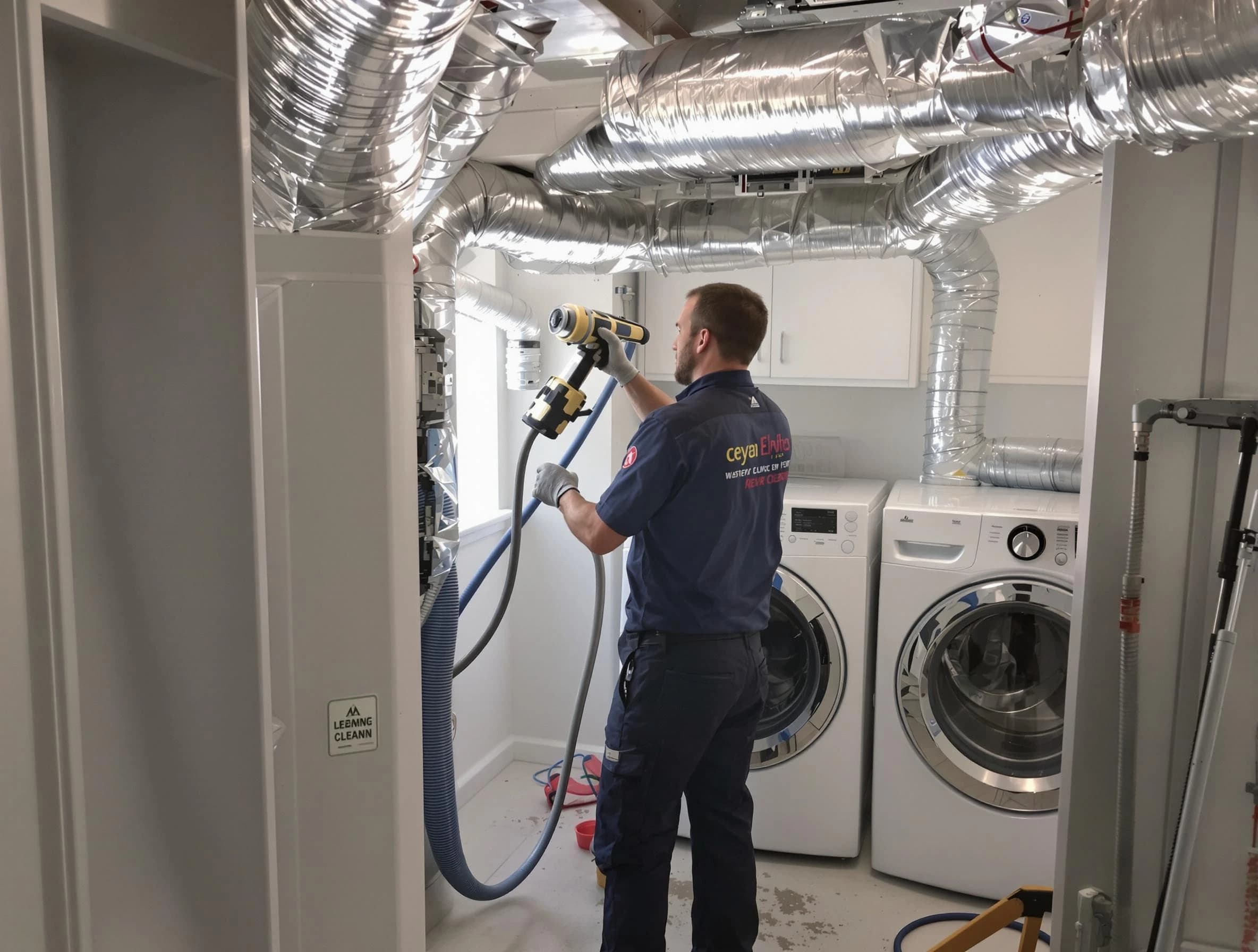Spencer Dryer Vent Cleaning specialist using advanced equipment for thorough duct cleaning in Spencer